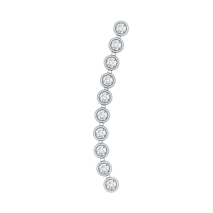 Diamond Ear Climber Earring for Cartilage Piercing
