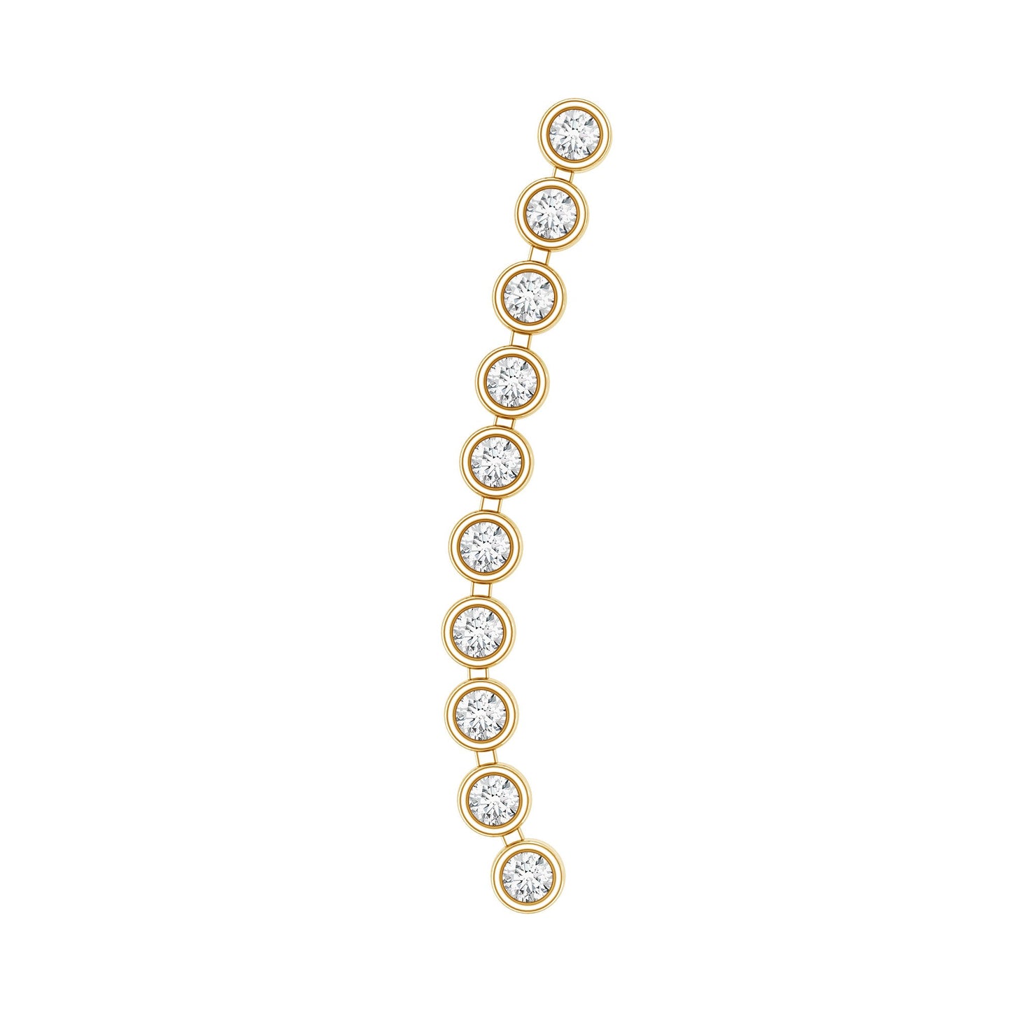 Diamond Ear Climber Earring for Cartilage Piercing
