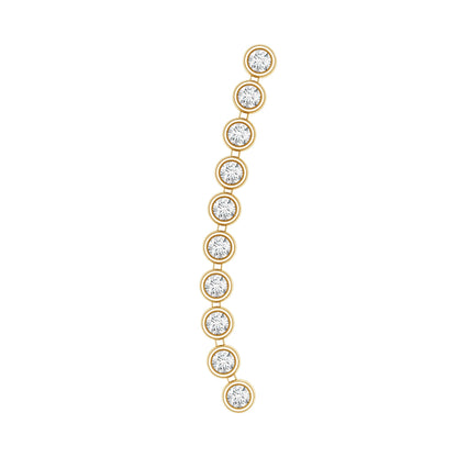 Diamond Ear Climber Earring for Cartilage Piercing