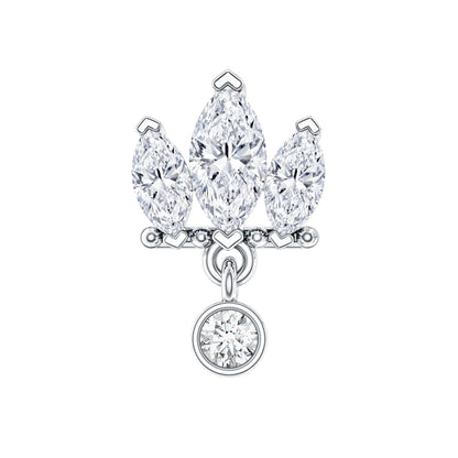 Three Marquise Shape Diamond Helix Drop Earring