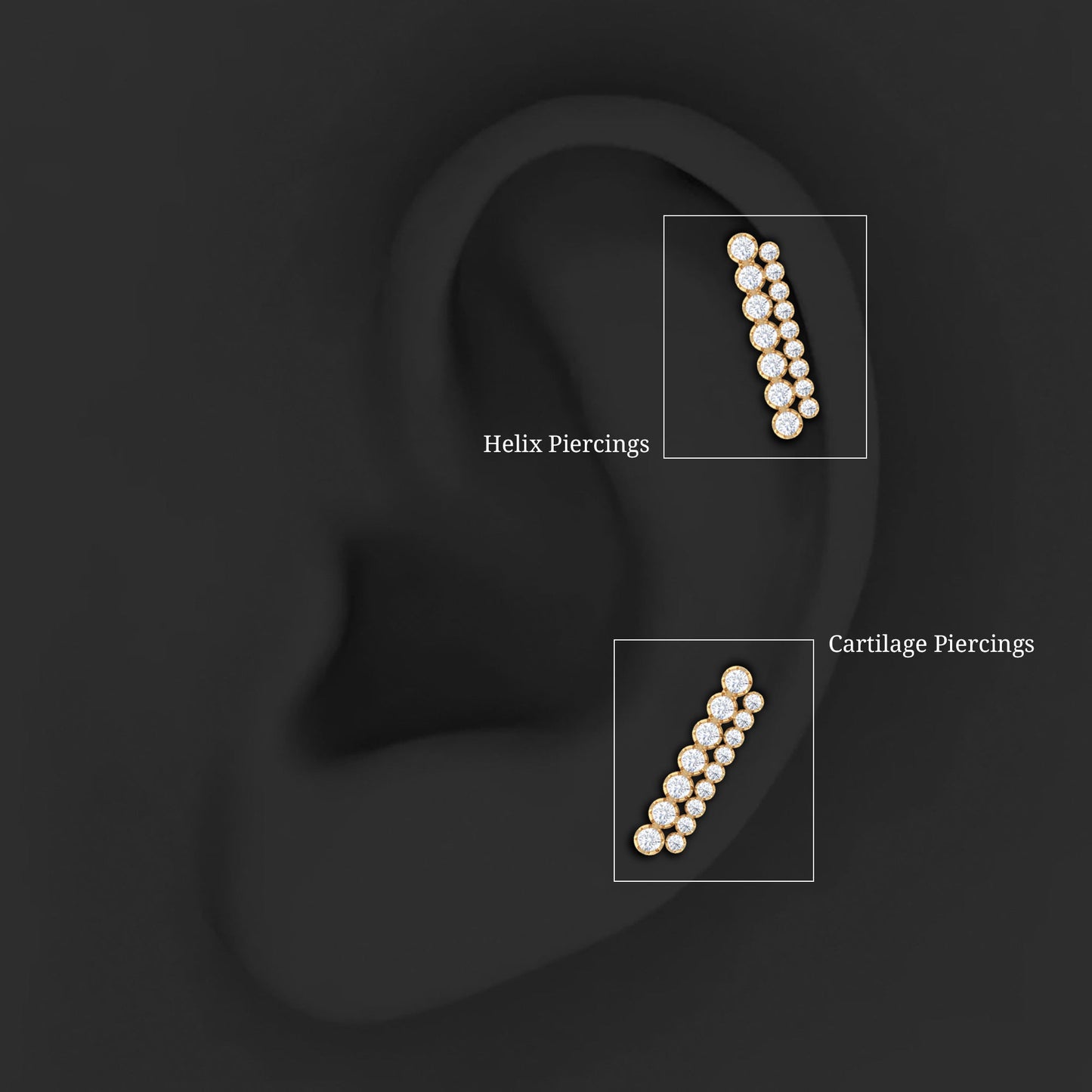 Diamond Ear Climber Cartilage Earring