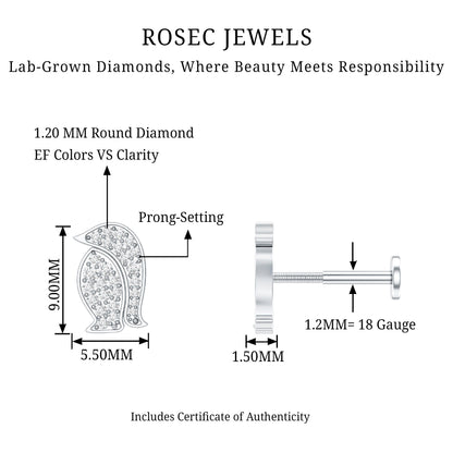 Cute Diamond Penguin Earring for Cartilage Piercing