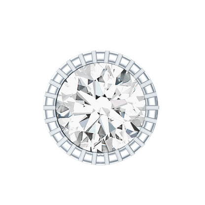 Bezel Set Diamond Solitaire Stud Earring for Helix Piercing