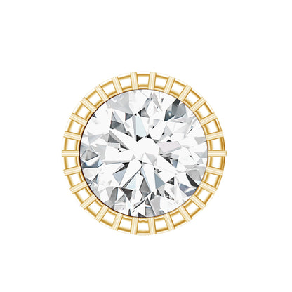 Bezel Set Diamond Solitaire Stud Earring for Helix Piercing