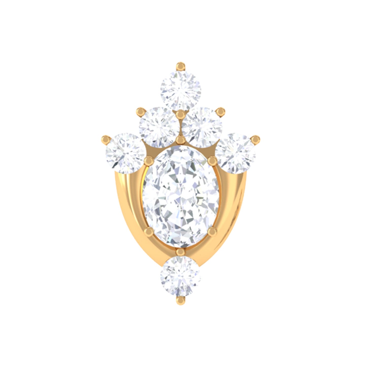 Diamond Floral Cluster Earring for Upper Lobe Piercing