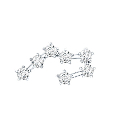 Diamond Taurus Zodiac Crawler Earring
