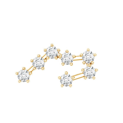 Diamond Taurus Zodiac Crawler Earring