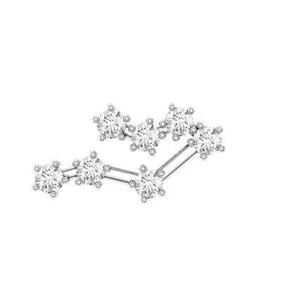 Round Diamond Gemini Zodiac Cartilage Earring