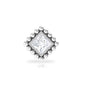 Princess Cut Diamond Solitaire Earring in Beaded Bezel Setting