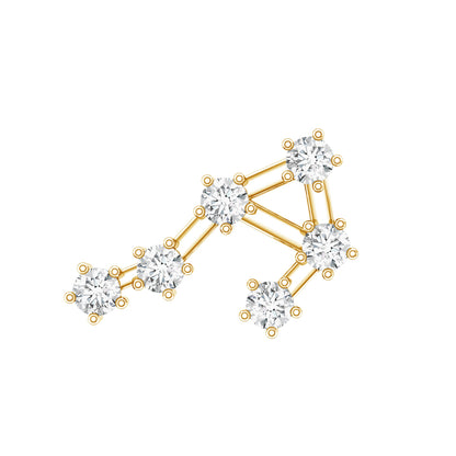 Certified Diamond Libra Constellation Piercing Earring