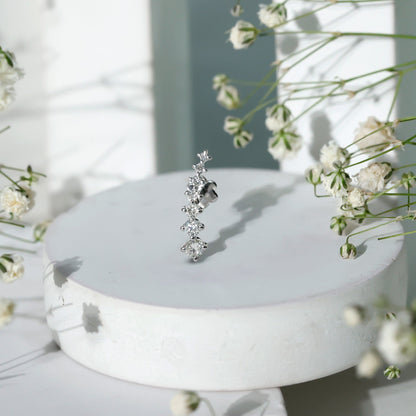 Graduated Style Diamond Ear Climber Earring
