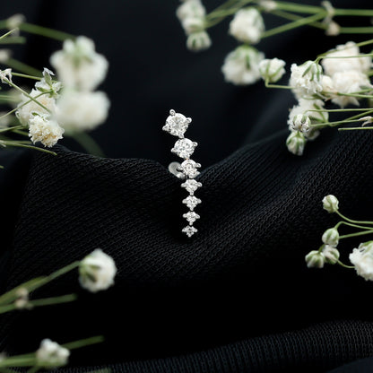 Graduated Style Diamond Ear Climber Earring