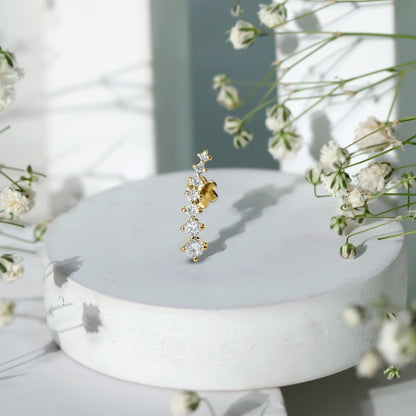 Graduated Style Diamond Ear Climber Earring
