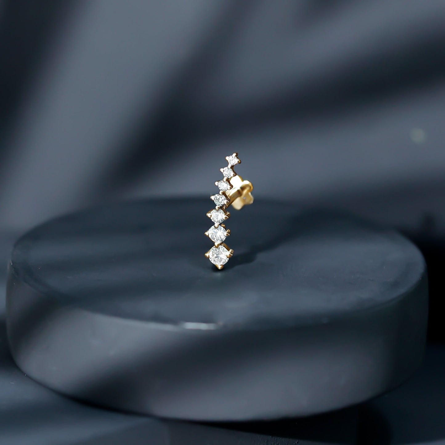Graduated Style Diamond Ear Climber Earring