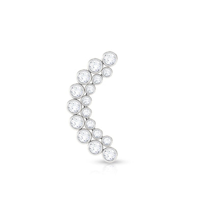 Bezel Set Diamond Ear Crawler Earring with Flat Back
