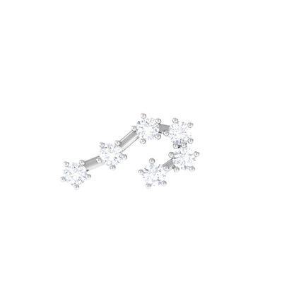 Diamond Cancer Zodiac Ear Crawler Earring