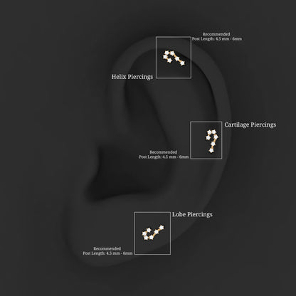 Diamond Cancer Zodiac Ear Crawler Earring