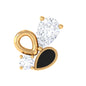 Diamond Helix Earring with Black Enamel