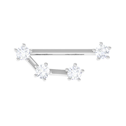 Certified Diamond Aries Zodiac Constellation Earring for Helix Piercing