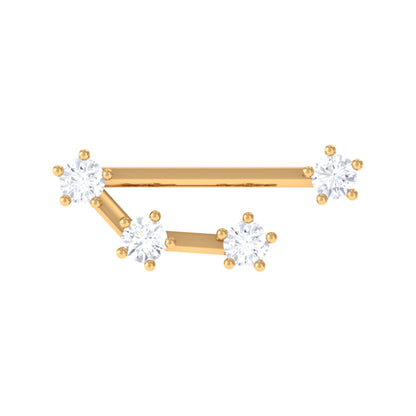 Certified Diamond Aries Zodiac Constellation Earring for Helix Piercing