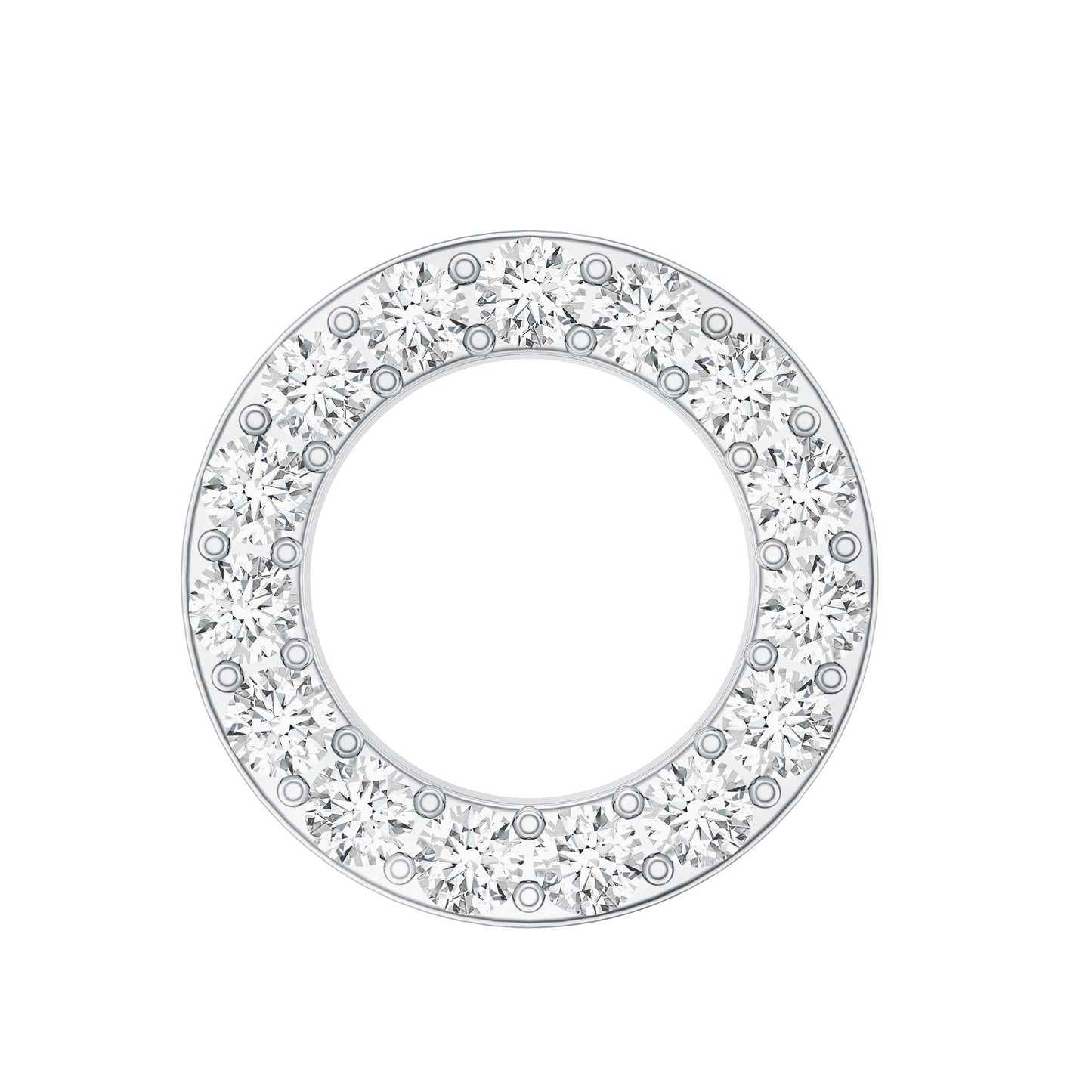 Simple Diamond Open Circle Earring with Flat Back