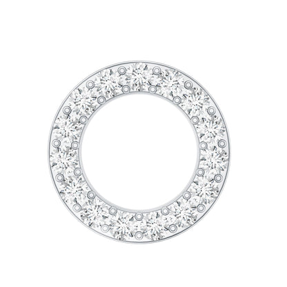 Simple Diamond Open Circle Earring with Flat Back