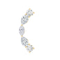 Pear Diamond Ear Crawler Earring for Helix Piercing