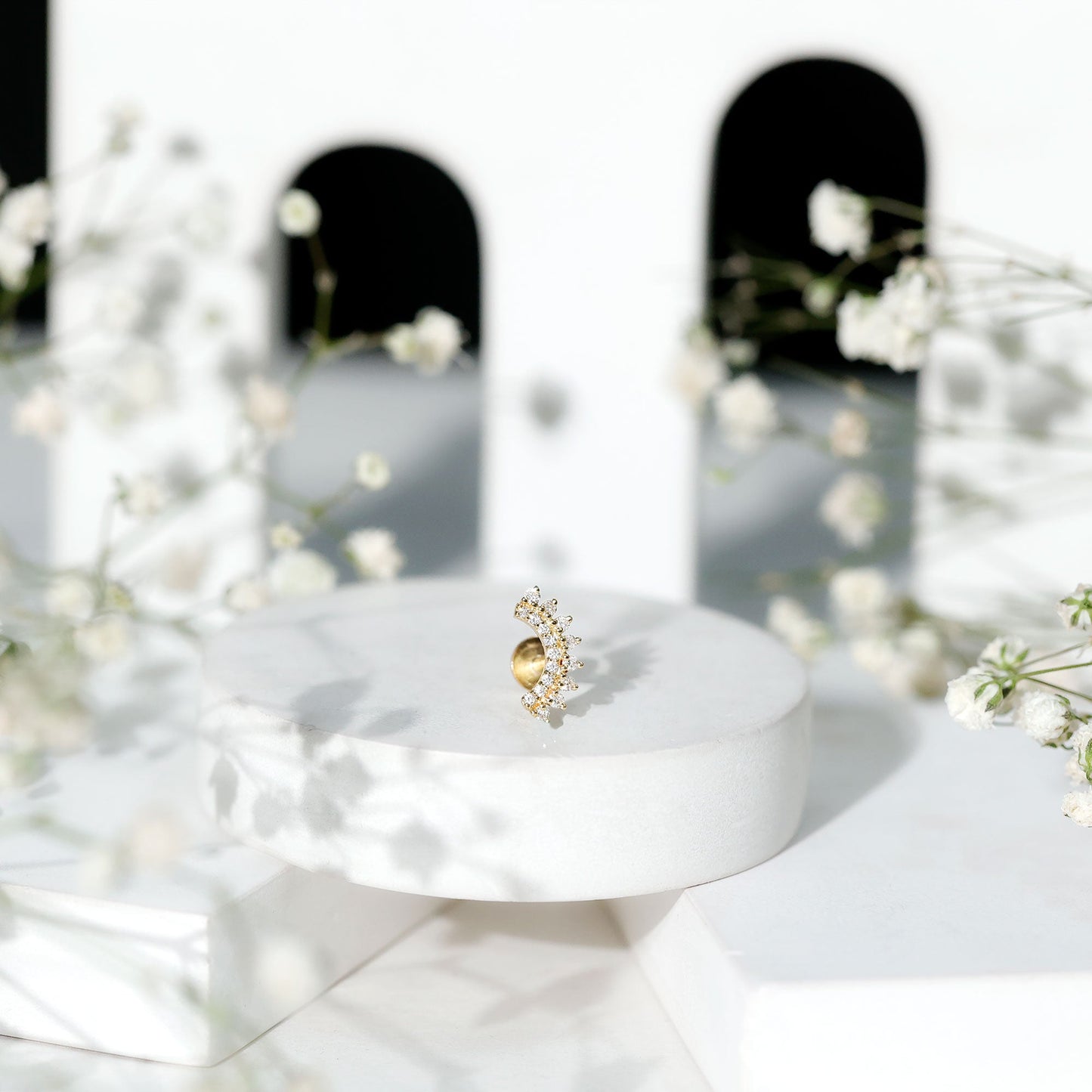 Certified Diamond Curved Cartilage Earring