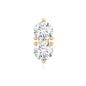 Natural Diamond 2 Stone Earring for Tragus Piercing