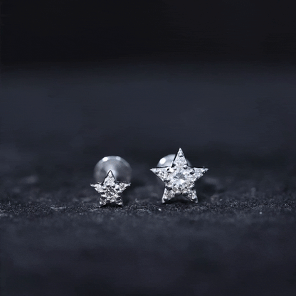 Minimalist Diamond Star Earring for Tragus Piercing