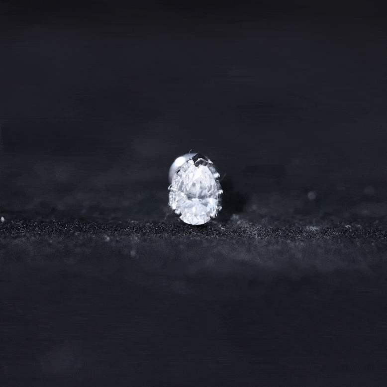 Solitaire Diamond Teardrop Tragus Earring for Women