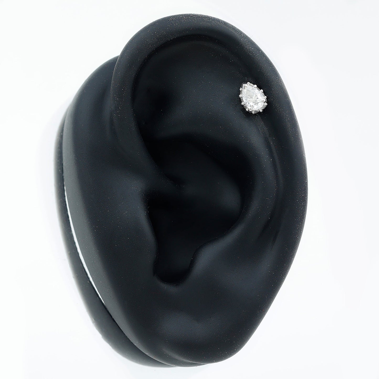 Solitaire Diamond Teardrop Tragus Earring for Women