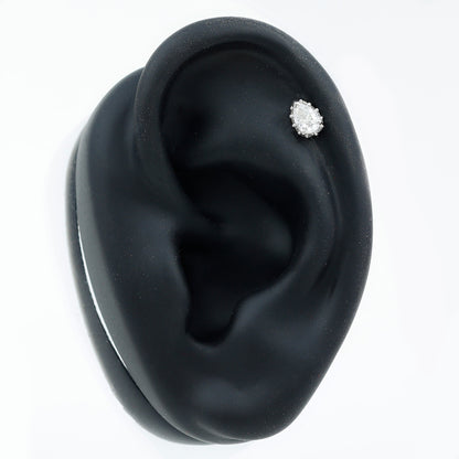 Solitaire Diamond Teardrop Tragus Earring for Women