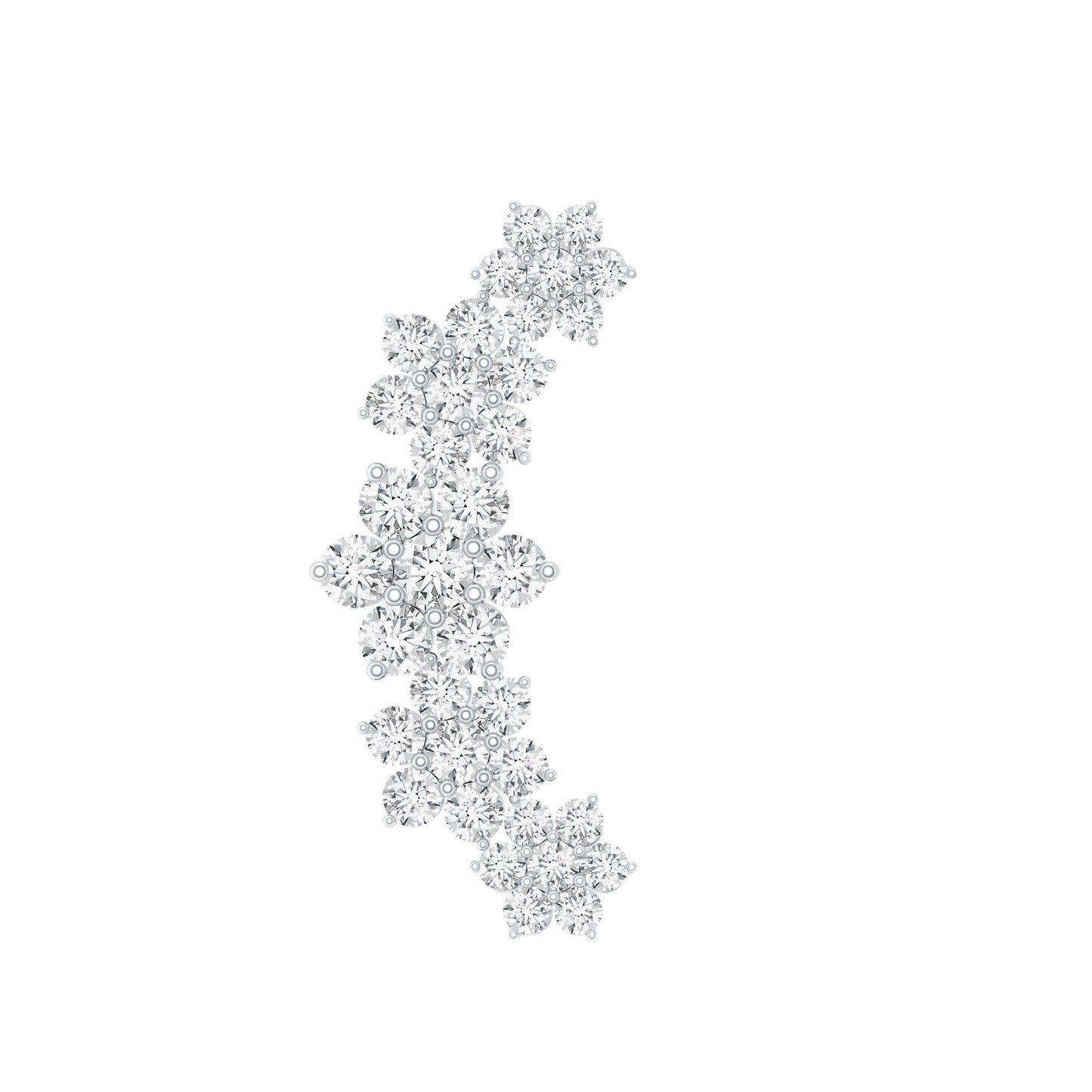 Diamond Flower Ear Crawler Earring
