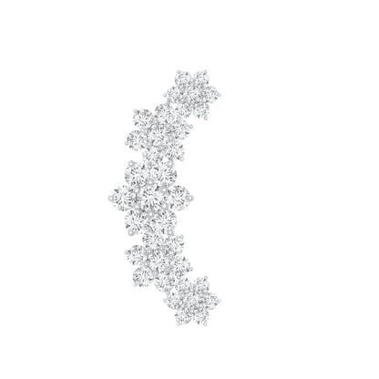 Diamond Flower Ear Crawler Earring