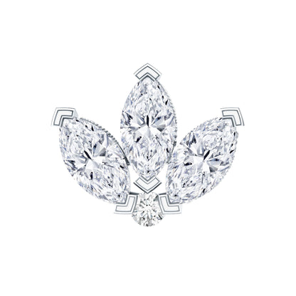 Marquise Diamond Lotus Flower Earring for Helix Piercing