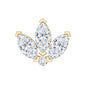 Marquise Diamond Lotus Flower Earring for Helix Piercing