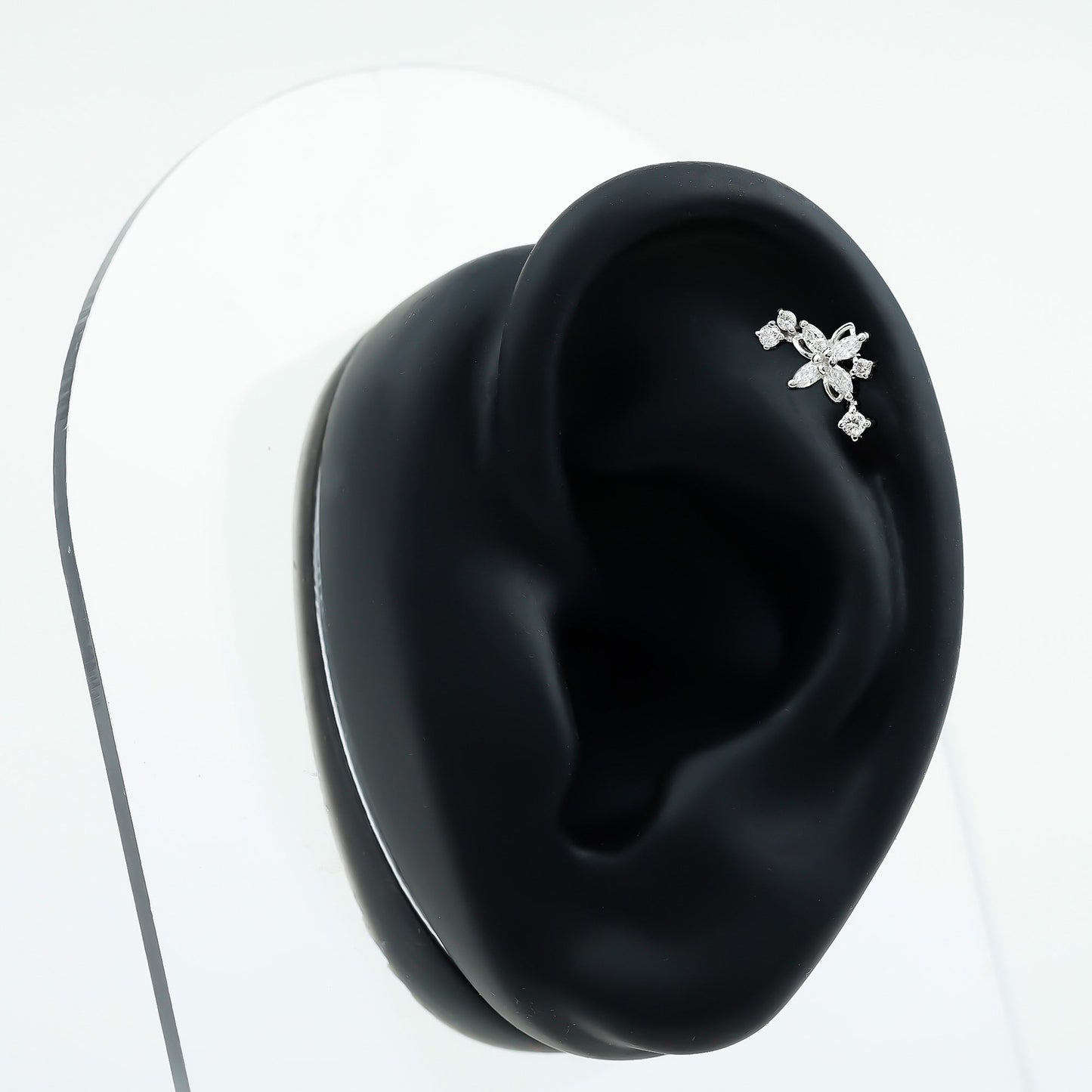 Diamond Flower Crawler Earring