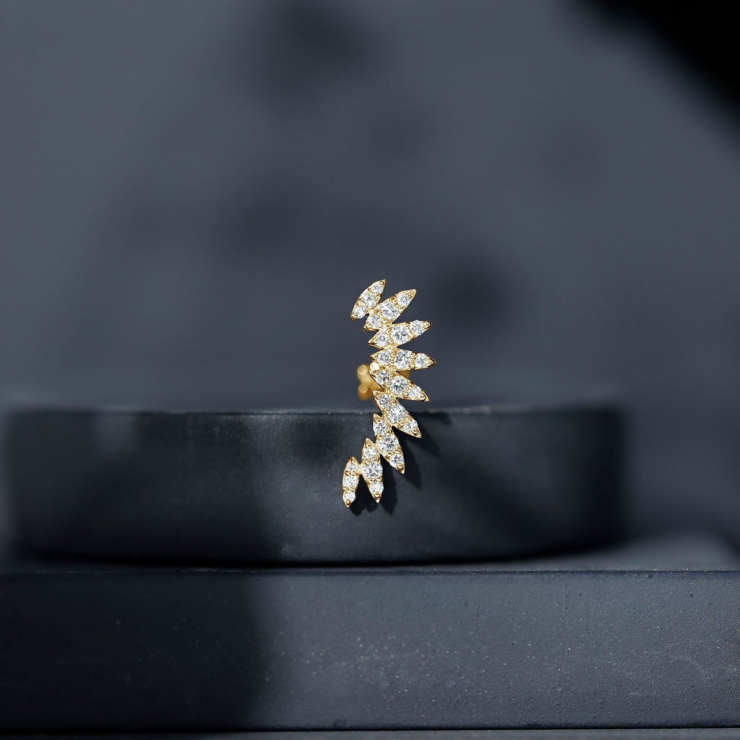 Diamond Wing Crawler Earring for Helix Piercing