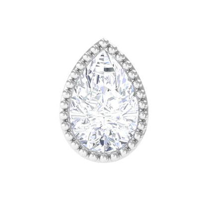 Solitaire Diamond Teardrop Stud Earring for Helix Piercing
