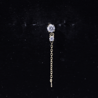 Certified Diamond Chain Drop Earring for Helix Piercing