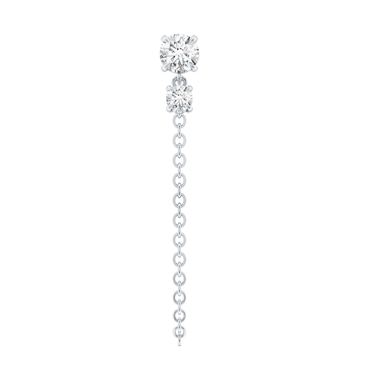 Certified Diamond Chain Drop Earring for Helix Piercing