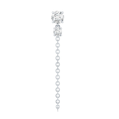 Certified Diamond Chain Drop Earring for Helix Piercing