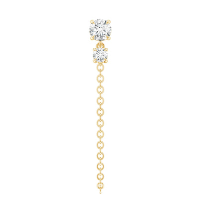 Certified Diamond Chain Drop Earring for Helix Piercing