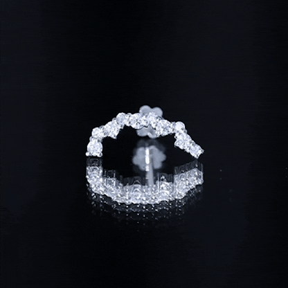 Round Cut Moissanite Ear Crawler Earring for Helix Piercing