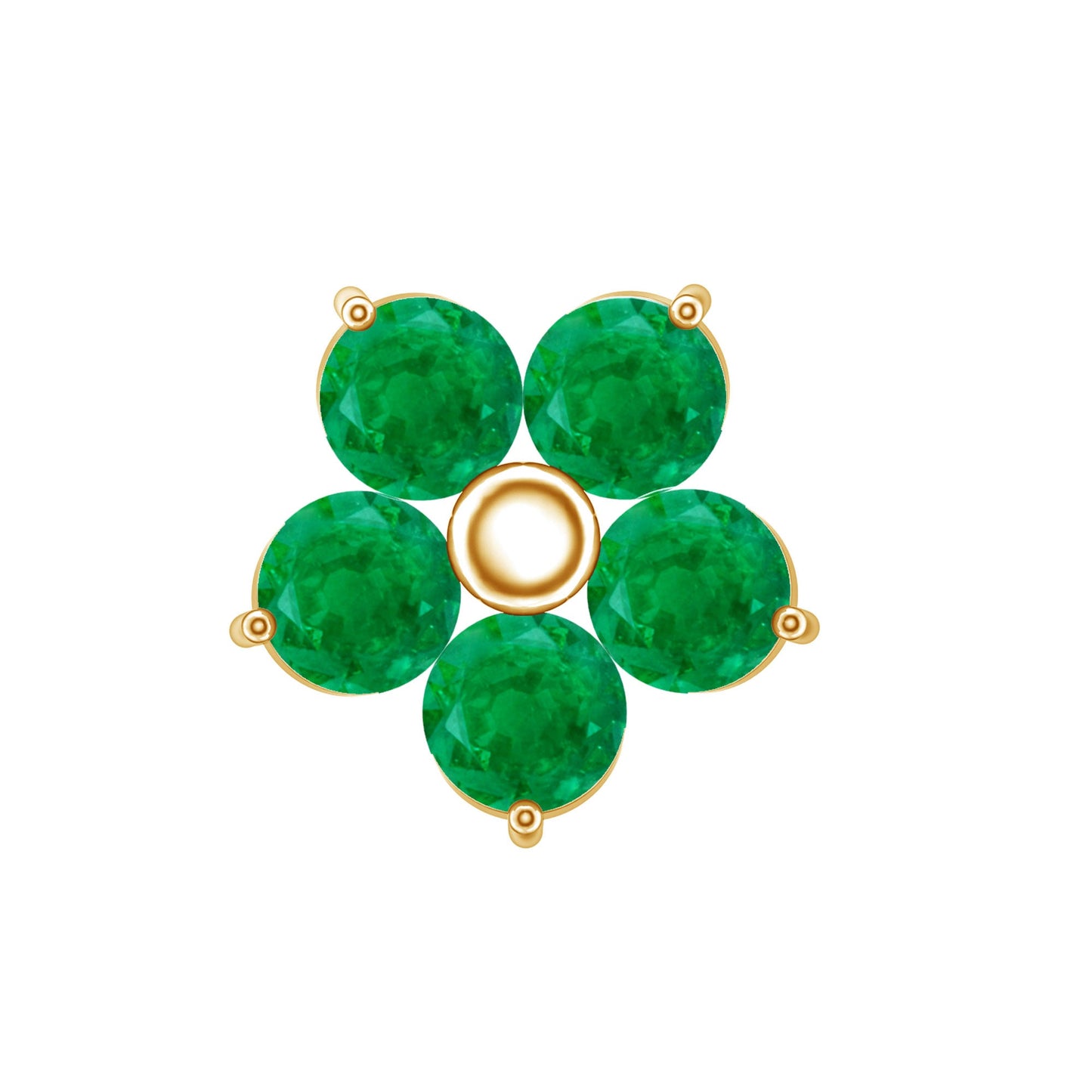 Natural Green Emerald Flower Conch Earring