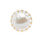 2 Carat Freshwater Pearl and Diamond Halo Cartilage Earring