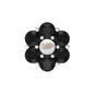 Tiny Black Onyx and Freshwater Pearl Flower Conch Earring