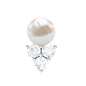 2 Carat Freshwater Pearl and Diamond Tragus Earring