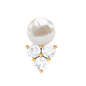2 Carat Freshwater Pearl and Diamond Tragus Earring